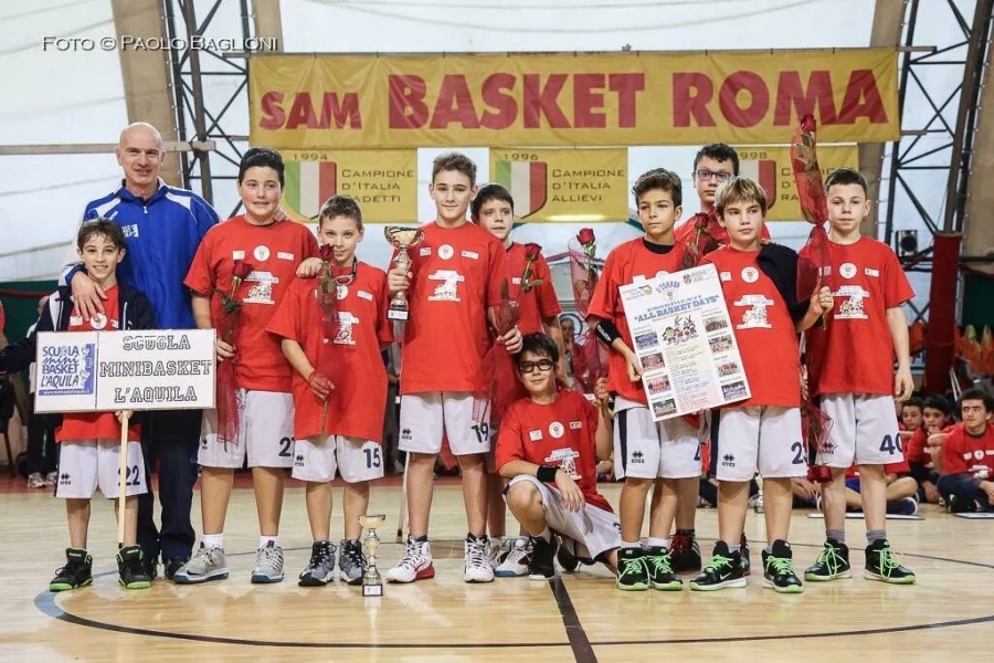Under 12 Esordienti Scuola Minibasket L'Aquila vincitori Trofeo Nazionale Team Up ROMA
