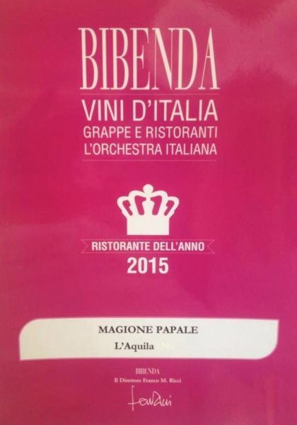 Bibenda 2015, la “magione papale” di william zonfa ristorante dell’anno