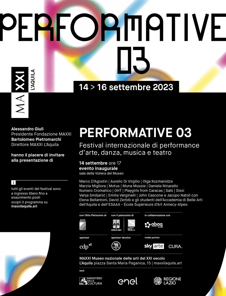 MAXXI L’Aquila, inaugurata la terza edizione di Performative