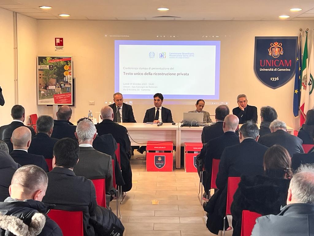 SISMA,PRESENTATO A CAMERINO IL TESTO UNICO RICOTRUZIONE PRIVATA. SARA’ IN VIGORE DA GENNAIO 2023