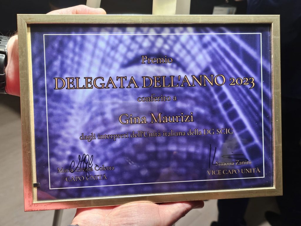 E’ AQUILANA “LA DELEGATA DELL’ANNO 2023” DAGLI INTERPRETI ITALIANI A BRUXELLES