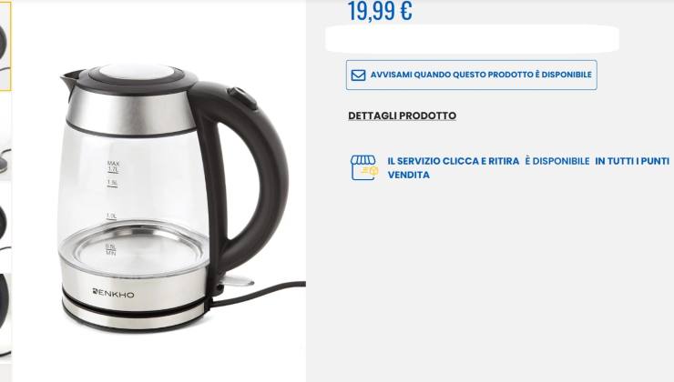 Bollitore in offerta da Eurospin - aquilatv.it - 20251026